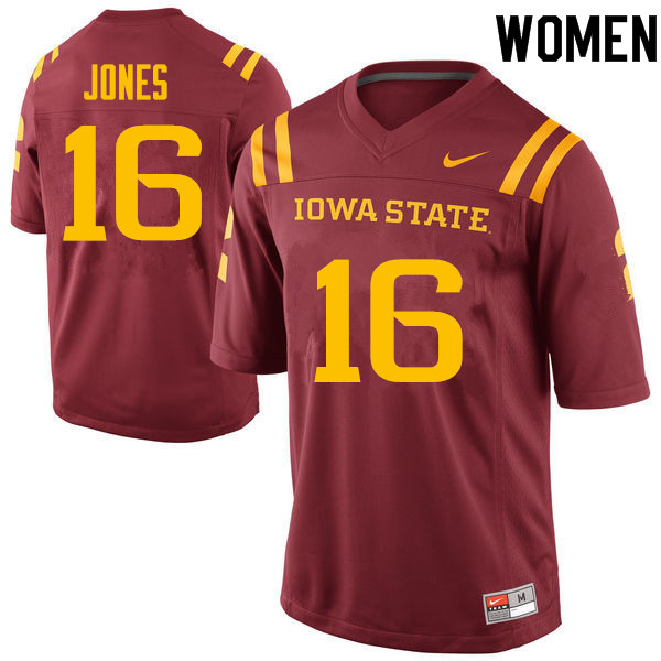 Iowa State Cyclones Women's #16 Keontae Jones Nike NCAA Authentic Cardinal College Stitched Football Jersey QT42Y87DZ